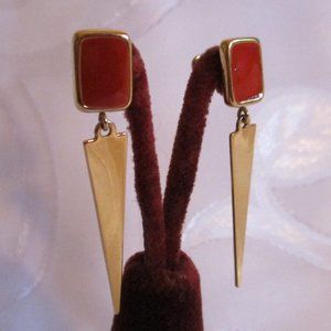 MONET GOLD AND CRIMSON EARRINGS
